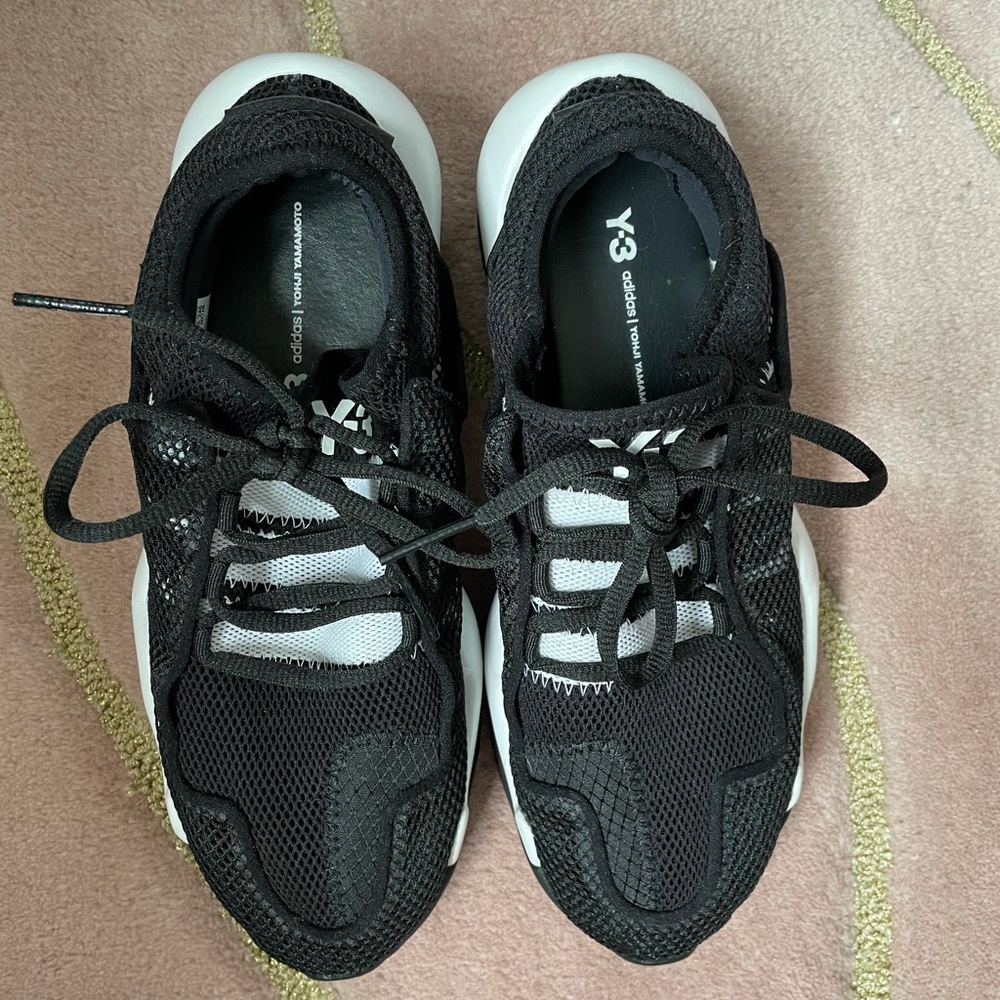 Y-3 Adidas Ren Black and White Sneakers Wmns 7.5